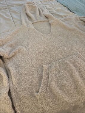 P’tula Cozy Cream Sherpa Hoodie Sweater for Women